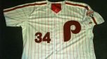 New Phillies #34 Roy Halladay Majestic Throwback jersey, Size Large, Nice!